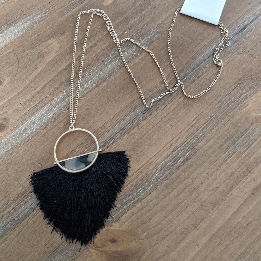 Influence Black Tassel Necklace